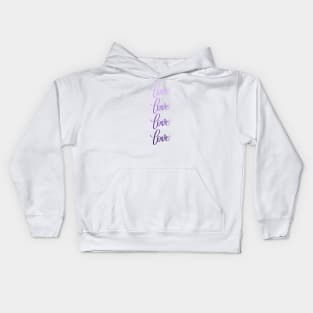 Love in Modern Calligraphy in Purple Gradient Kids Hoodie